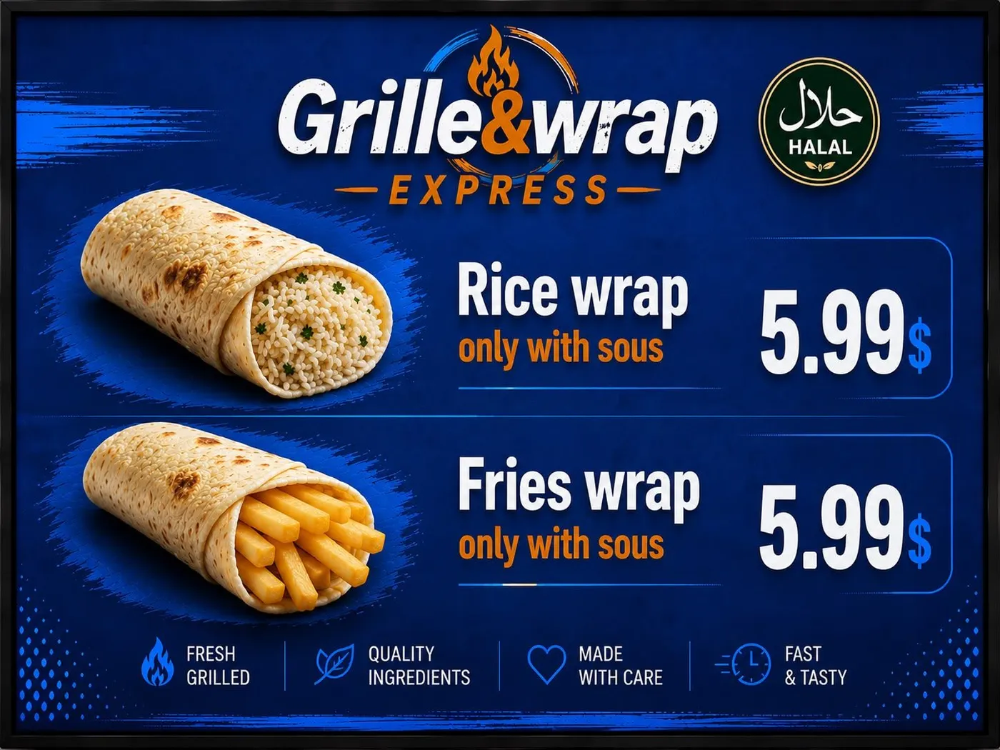 Rice wrap and Fries wrap — 5.99 each